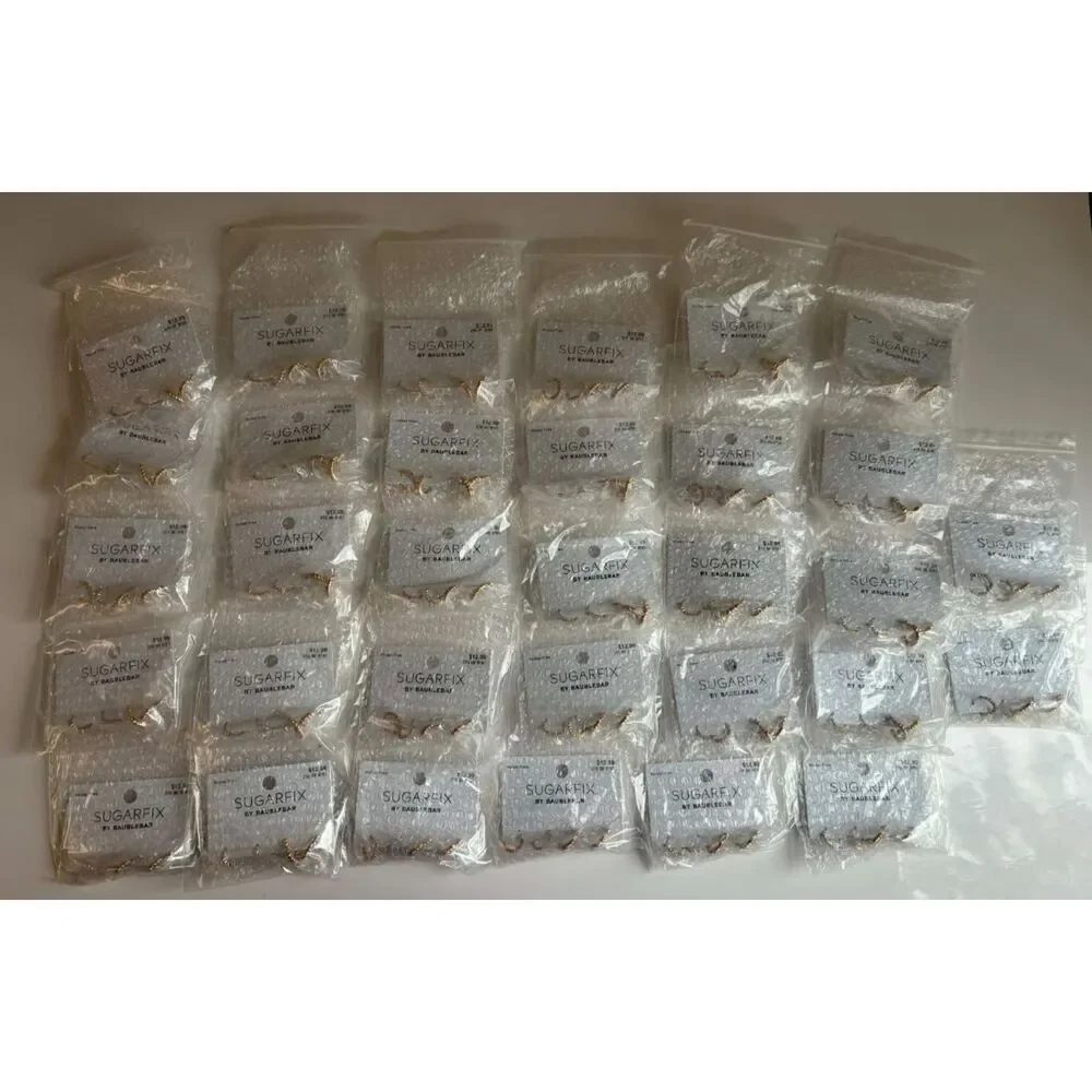 Baublebar Sugarfix Mini Hoops Rhinestone Heart Shape Earrings Lot of 32